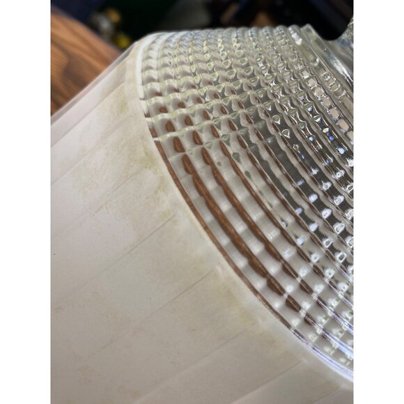 Vintage White and Clear Glass Pendant Light Fixture Globe Shade National Home La - Picture 9 of 10